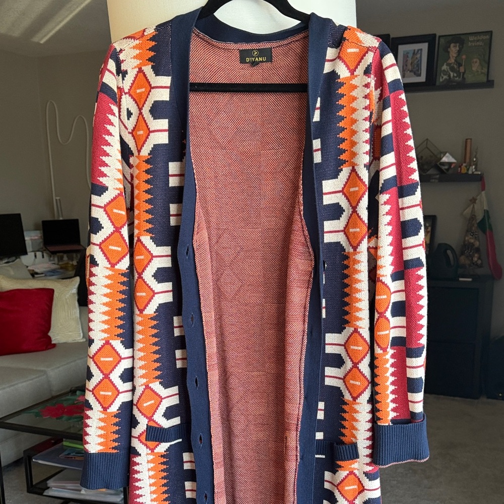 D’Iyanu Colorful Geometric Cardigan